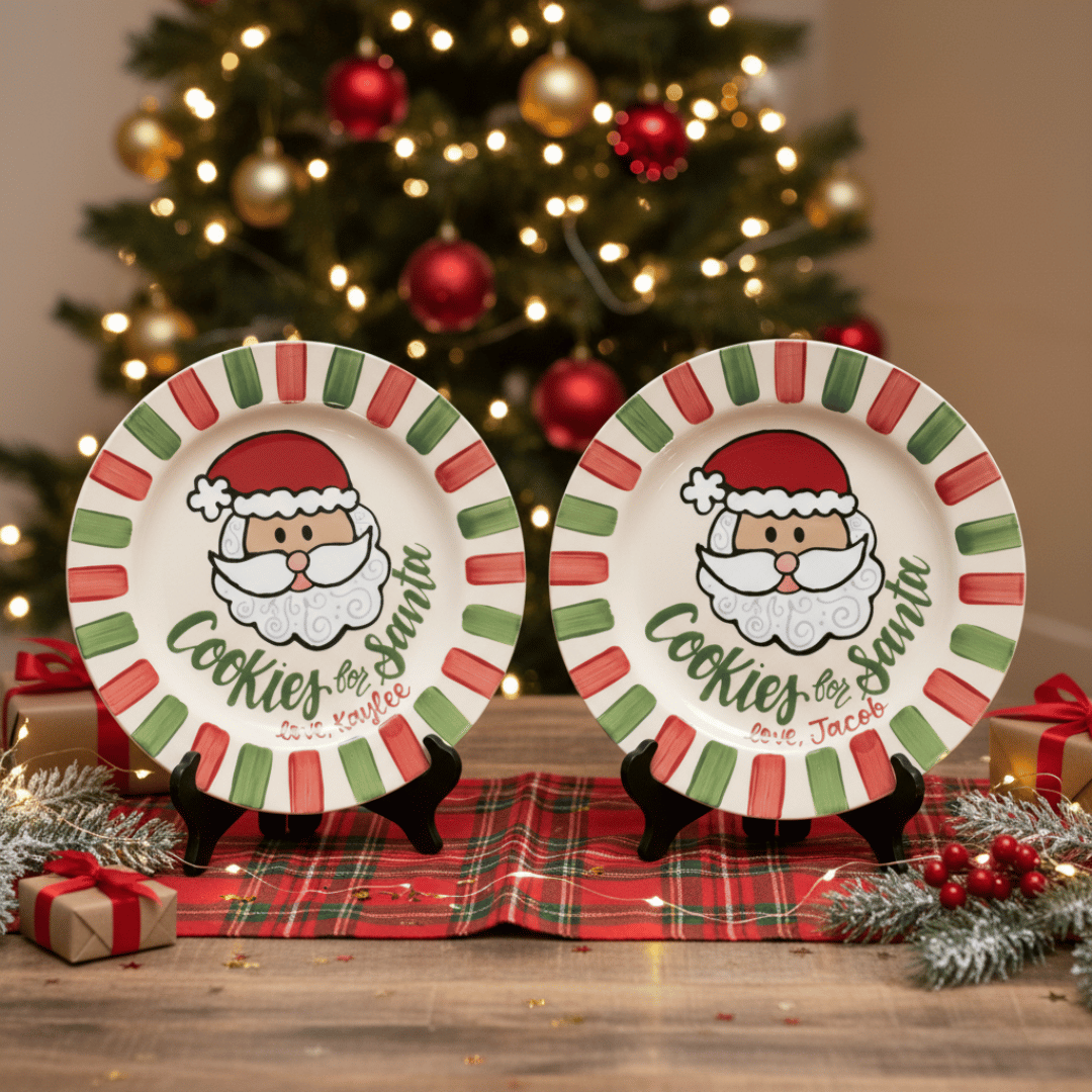 Personalized Ceramic Cookies for Santa Plate - Custom Christmas Gift - CFS12