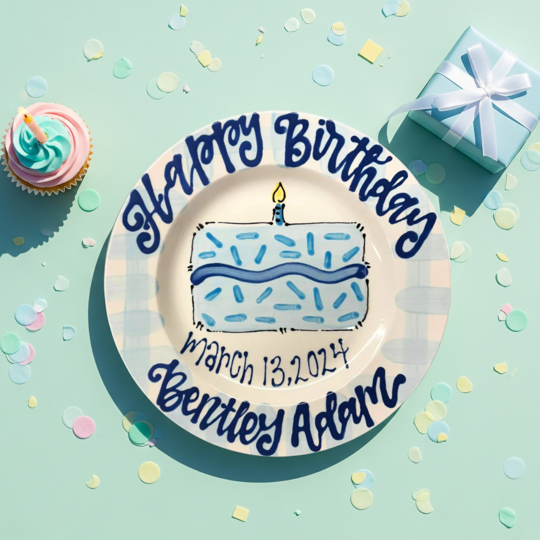 Personalized Birthday Plate for Kid - Hand-Painted Ceramic Dish - BCP28