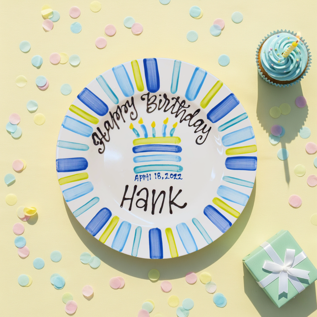 Personalized Birthday Plate for Kid - Hand-Painted Ceramic Dish - BCP27