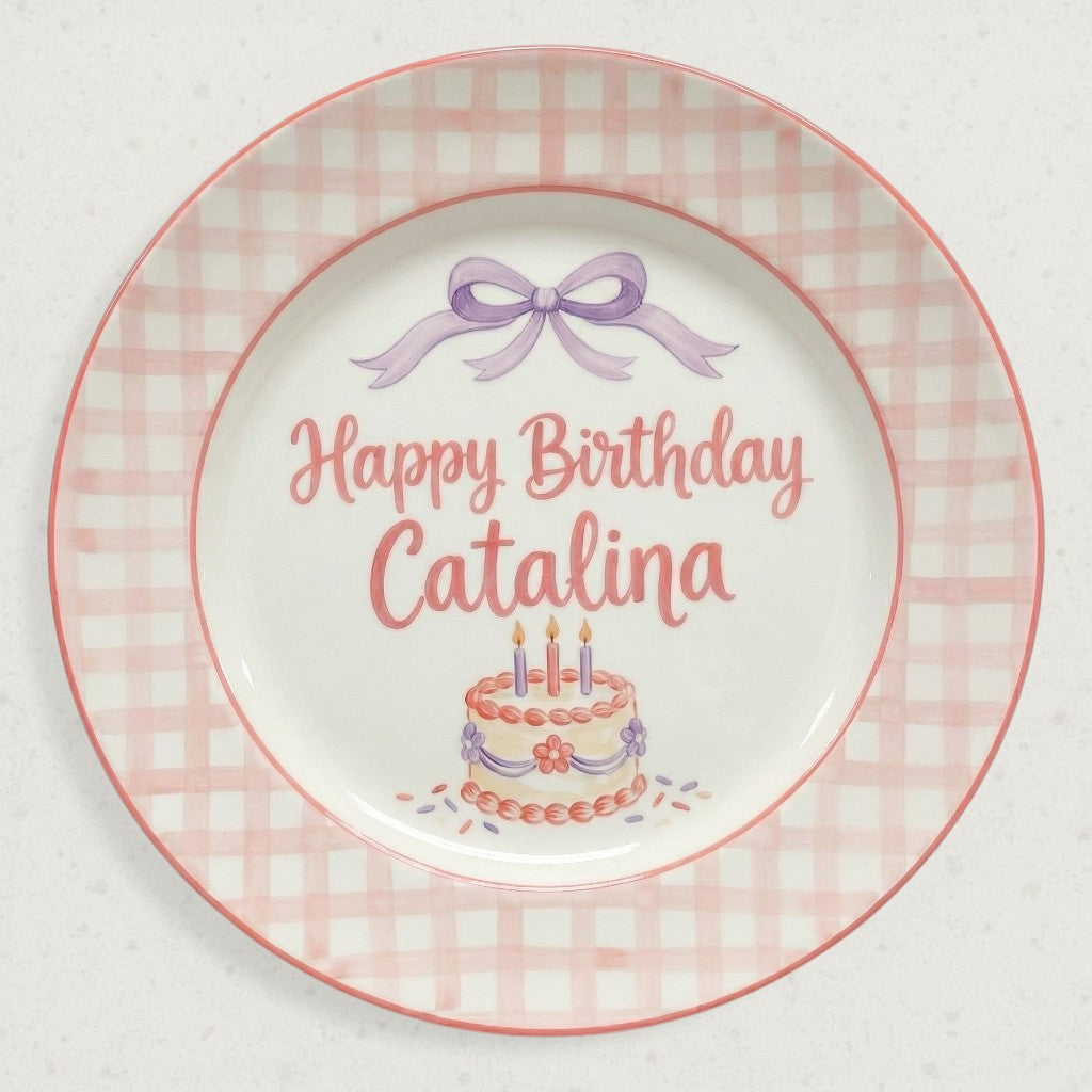 Personalized Baby Girl Ceramic Birthday Plate – Custom Hand Painted Ceramic Gift - BCP173