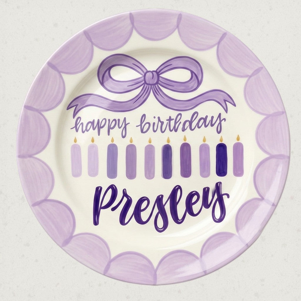 Personalized Baby Girl Ceramic Birthday Plate – Custom Hand Painted Ceramic Gift - BCP188