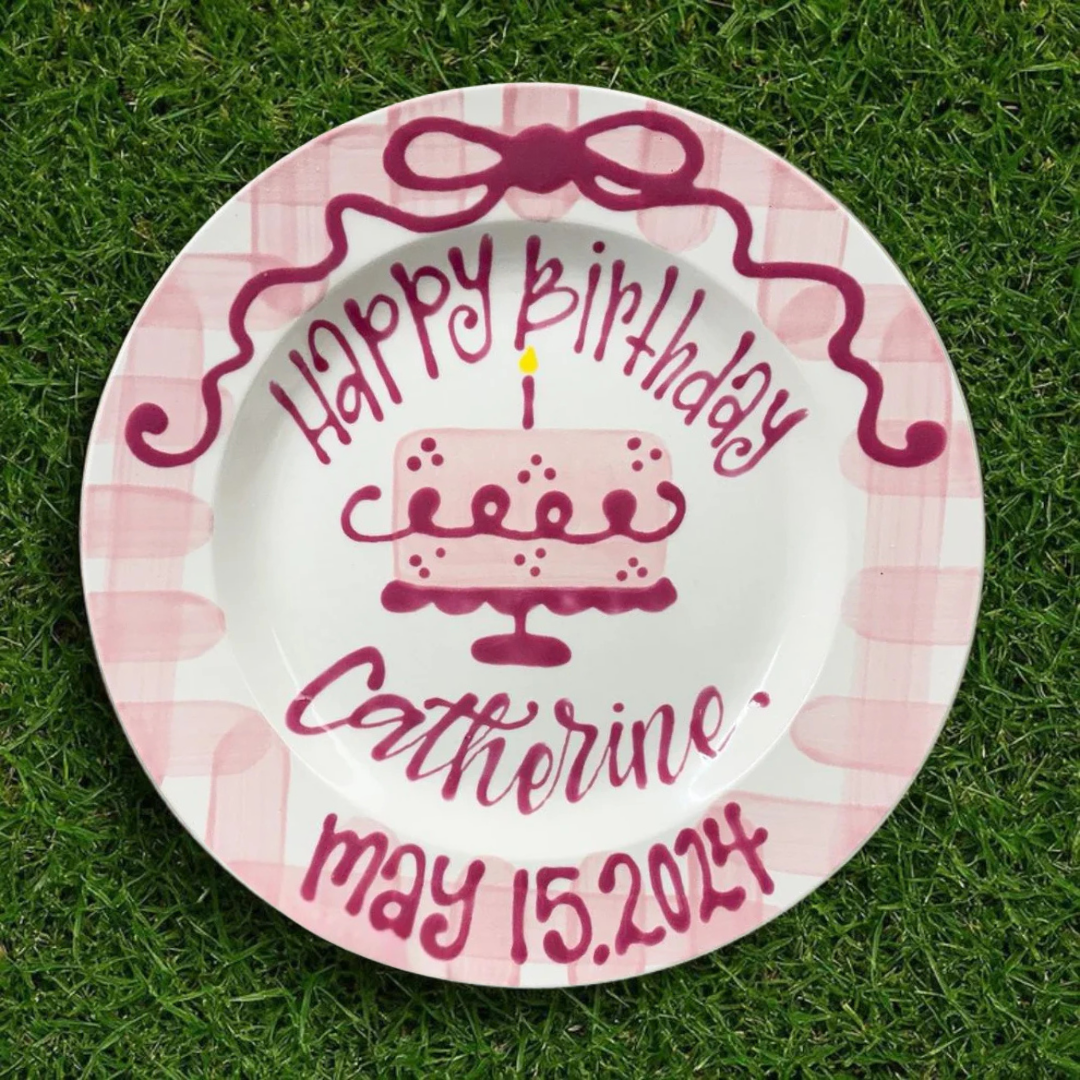 Personalized Birthday Plate for Kid - Hand-Painted Ceramic Dish - BCP26