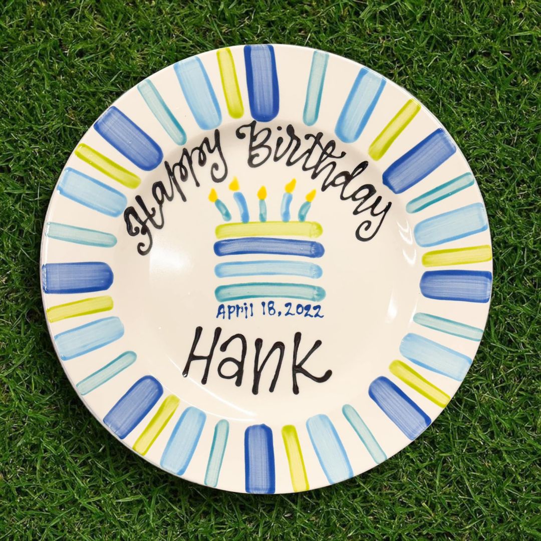 Personalized Birthday Plate for Kid - Hand-Painted Ceramic Dish - BCP27