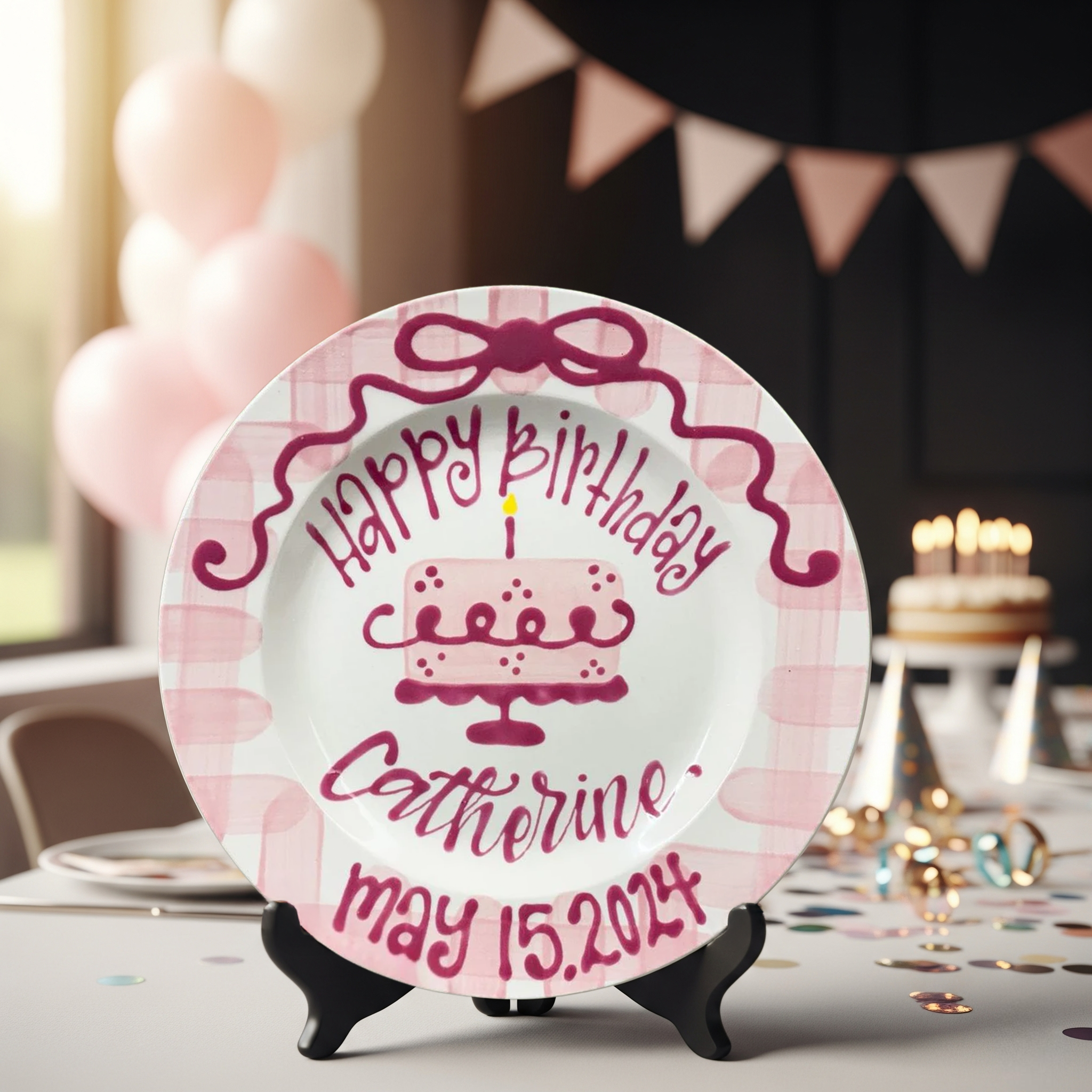 Personalized Birthday Plate for Kid - Hand-Painted Ceramic Dish - BCP26