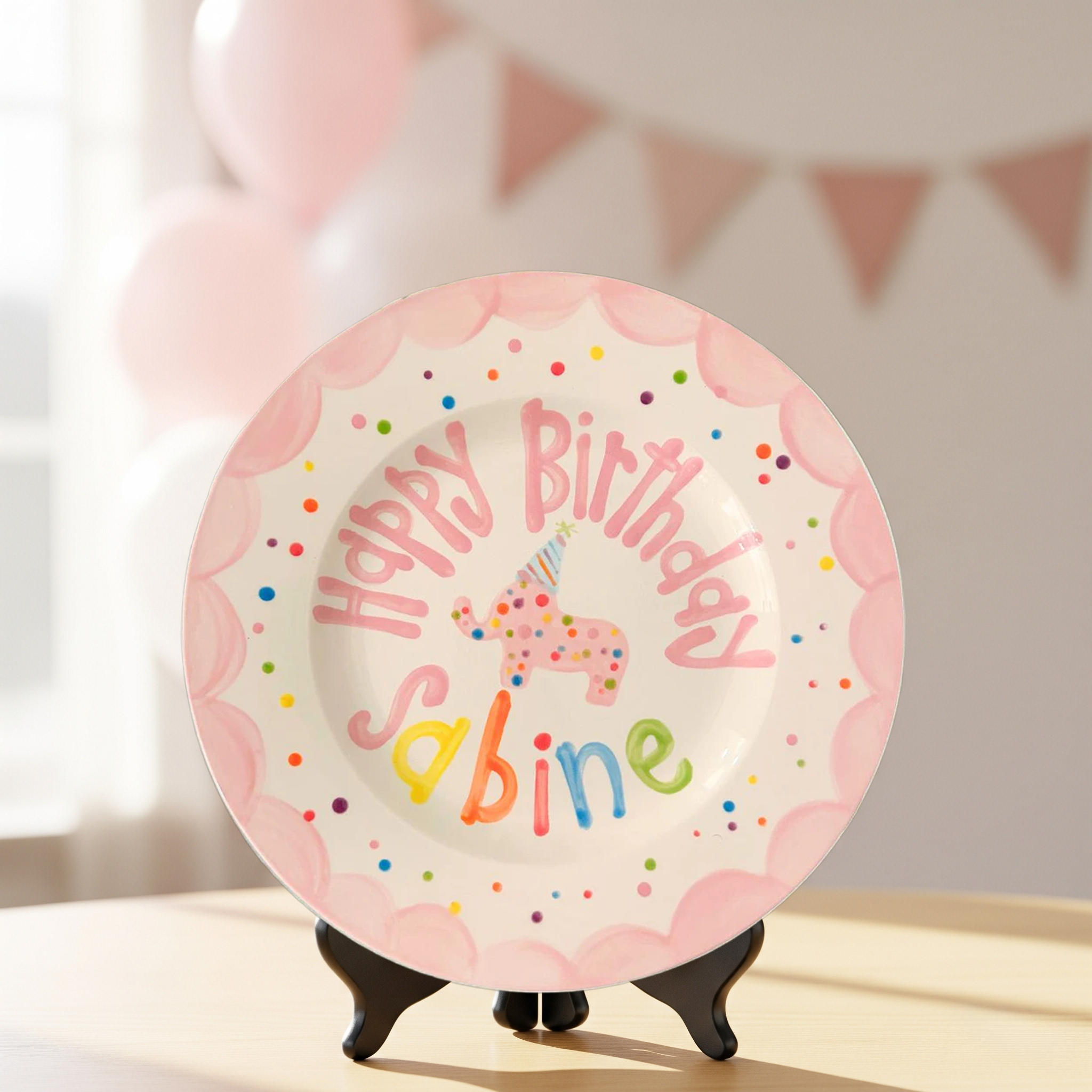Personalized Frosted Animal Cookies 1st Birthday Plate - BCP20