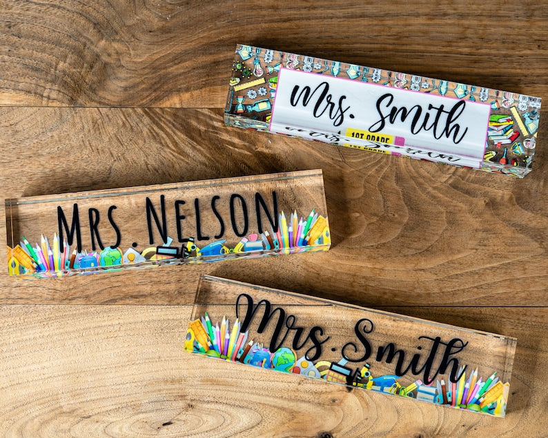 Personalized Teacher Desk Name Plate – Custom Teacher Gift