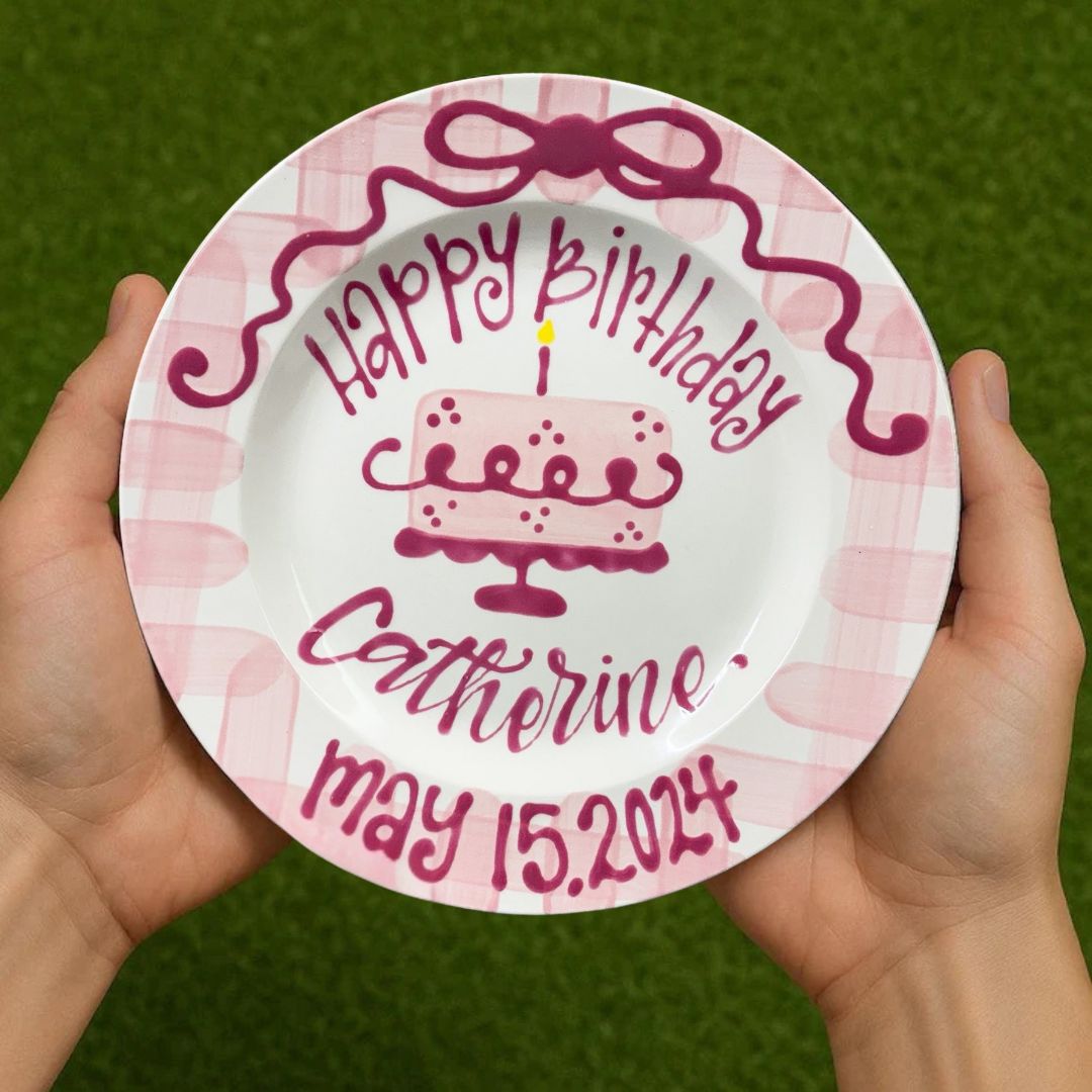 Personalized Birthday Plate for Kid - Hand-Painted Ceramic Dish - BCP26