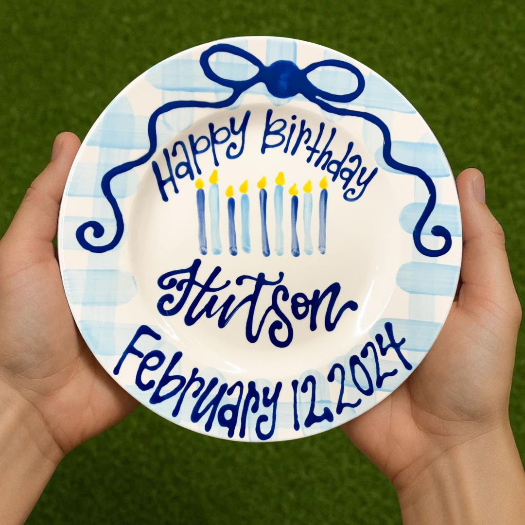 Personalized Birthday Plate for Kid - Hand-Painted Ceramic Dish - BCP30