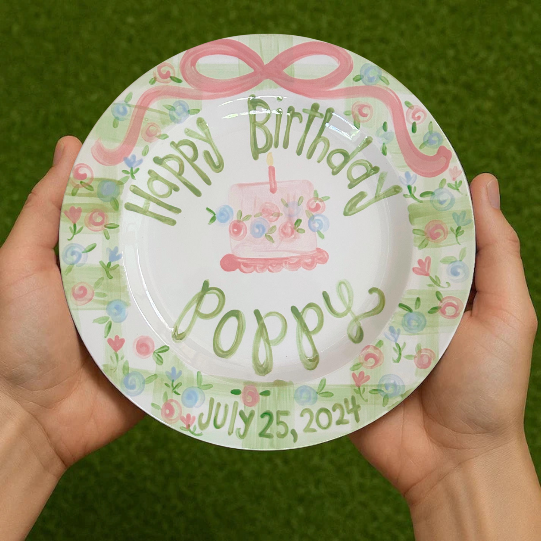 Personalized Birthday Plate with Name & Date – Handmade Ceramic - BCP40