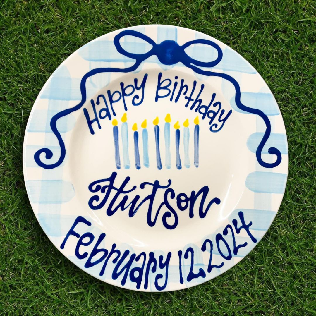 Personalized Birthday Plate for Kid - Hand-Painted Ceramic Dish - BCP30