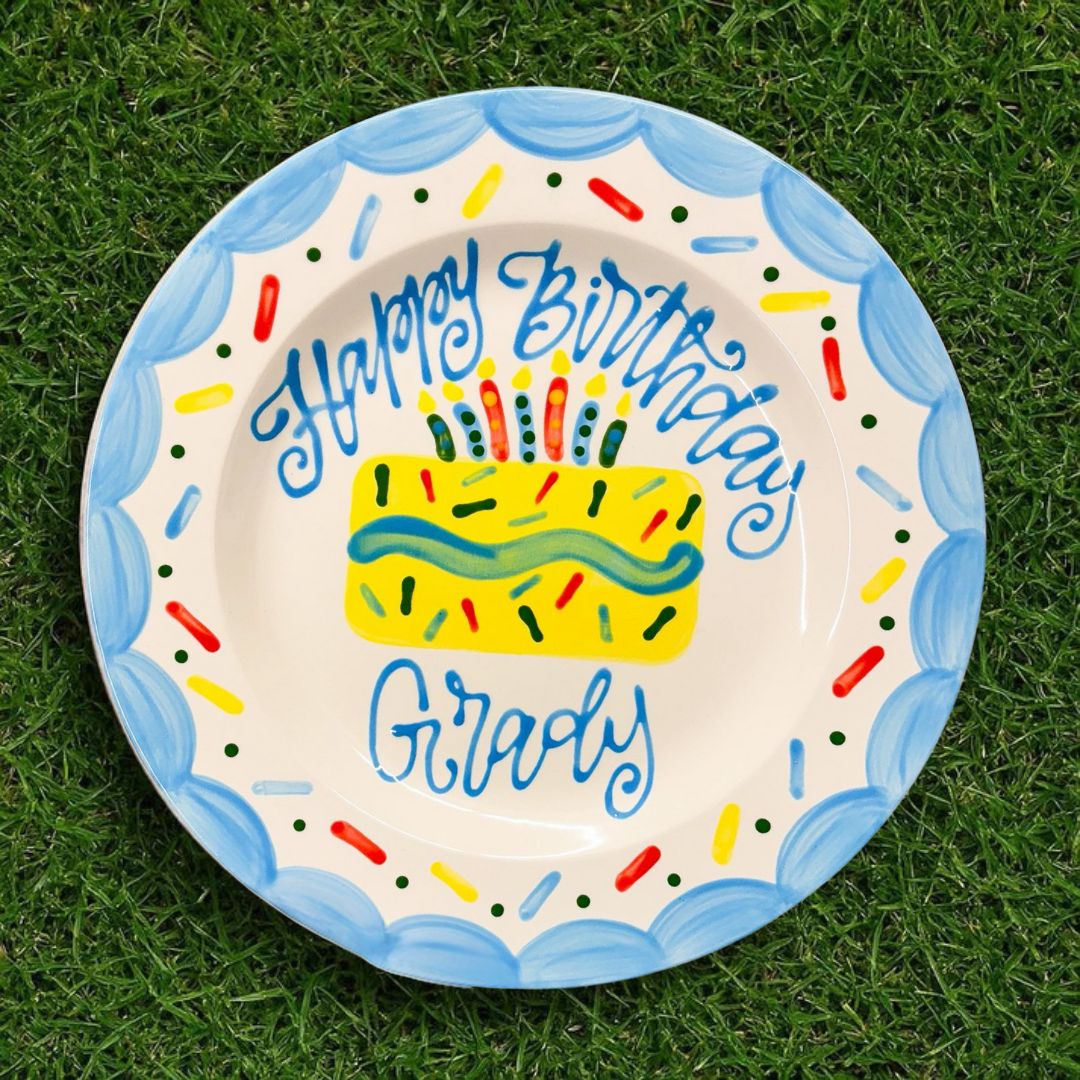 Personalized Birthday Plate for Kid - Hand-Painted Ceramic Dish - BCP24