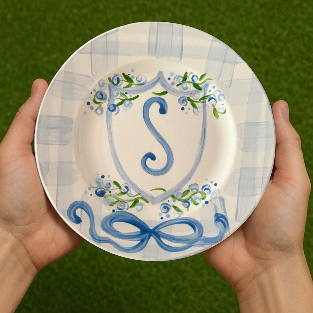 Personalized Birthday Plate with Monogram – Hand-Painted Ceramic - BCP41