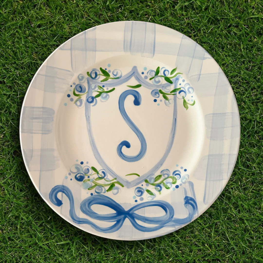 Personalized Birthday Plate with Monogram – Hand-Painted Ceramic - BCP41