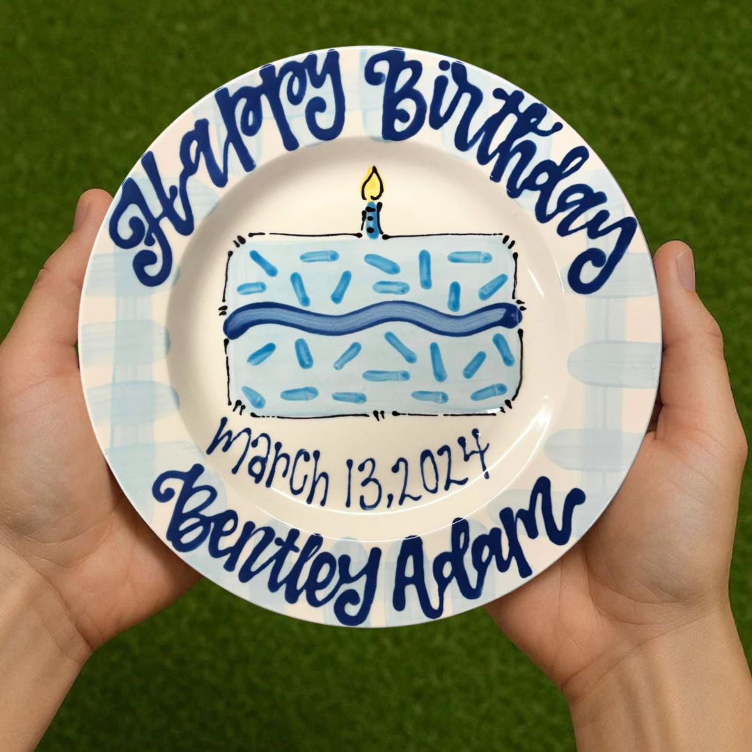 Personalized Birthday Plate for Kid - Hand-Painted Ceramic Dish - BCP28
