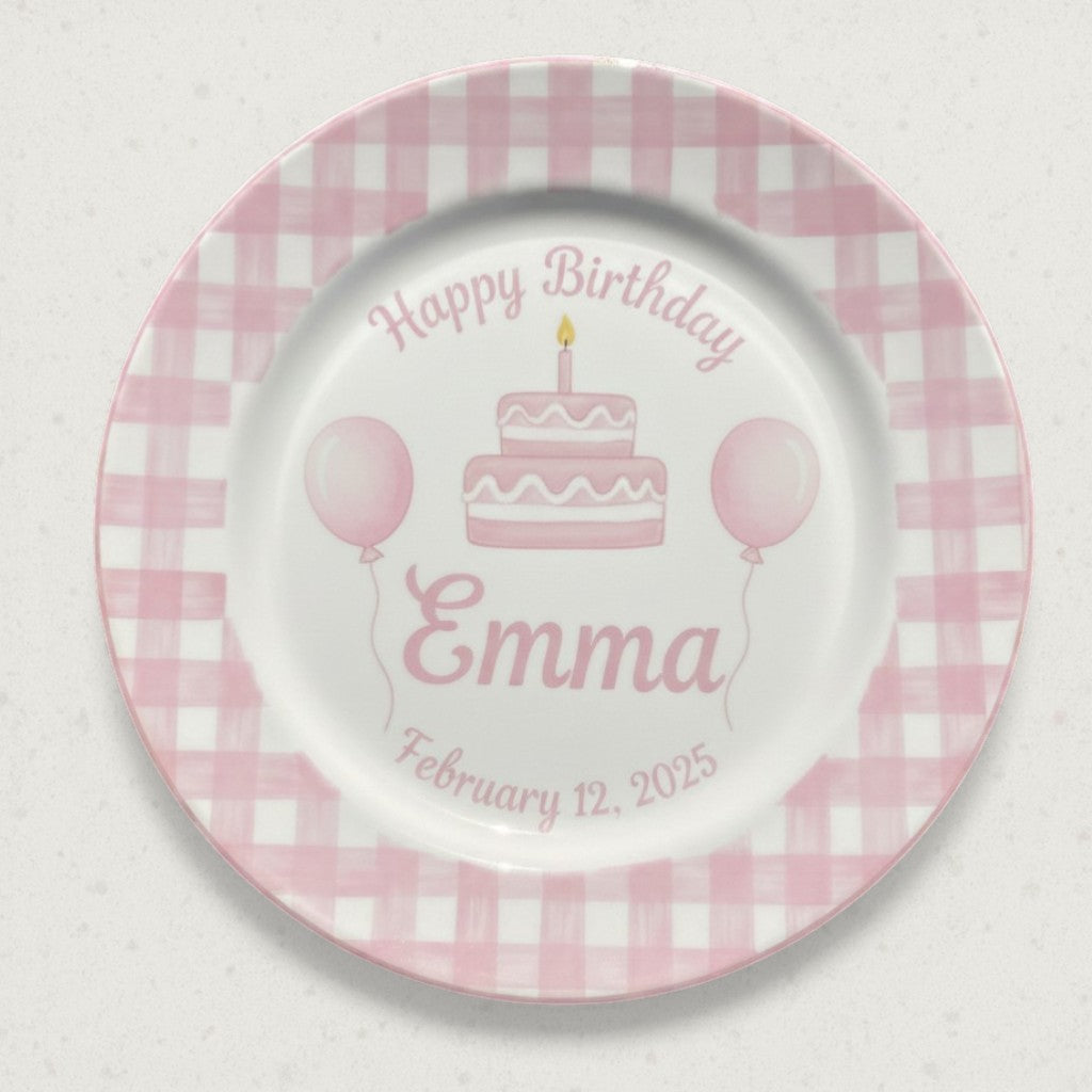 Personalized Baby Girl Ceramic Birthday Plate – Custom Hand Painted Ceramic Gift - BCP133