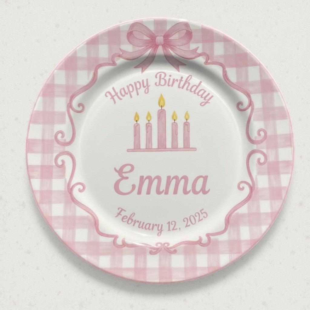 Personalized Baby Girl Ceramic Birthday Plate – Custom Hand Painted Ceramic Gift - BCP135