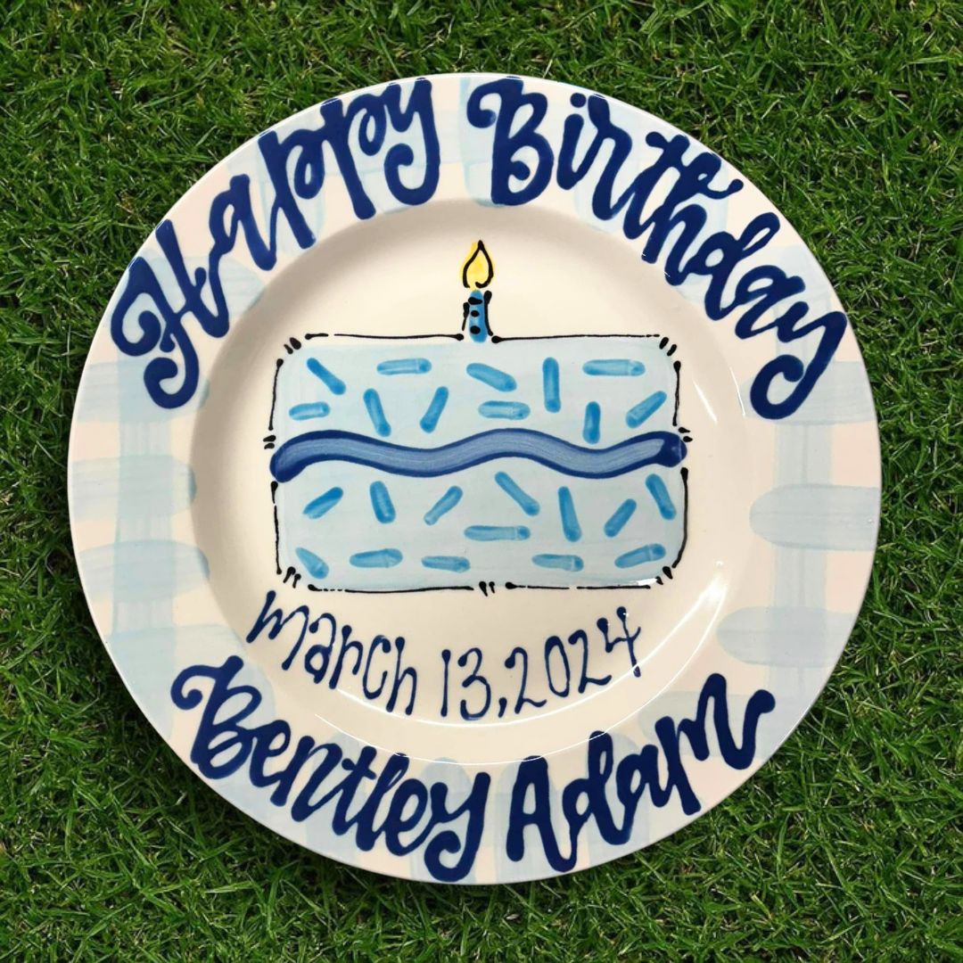 Personalized Birthday Plate for Kid - Hand-Painted Ceramic Dish - BCP28