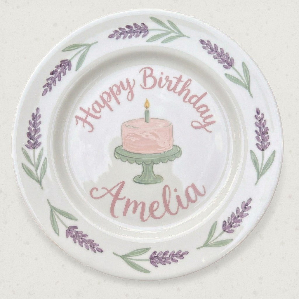 Personalized Baby Girl Ceramic Birthday Plate – Custom Hand Painted Ceramic Gift - BCP162