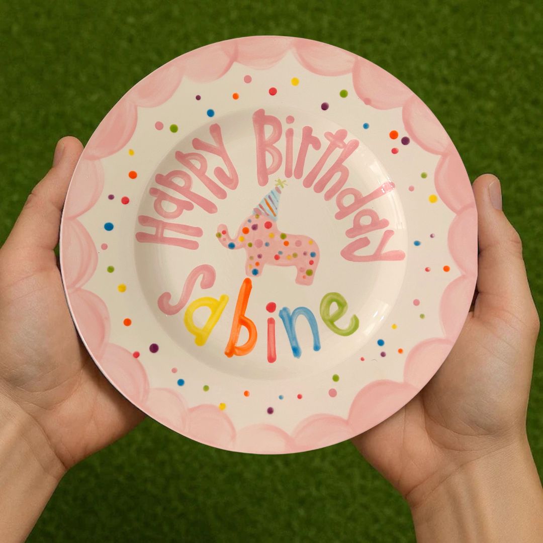 Personalized Frosted Animal Cookies 1st Birthday Plate - BCP20
