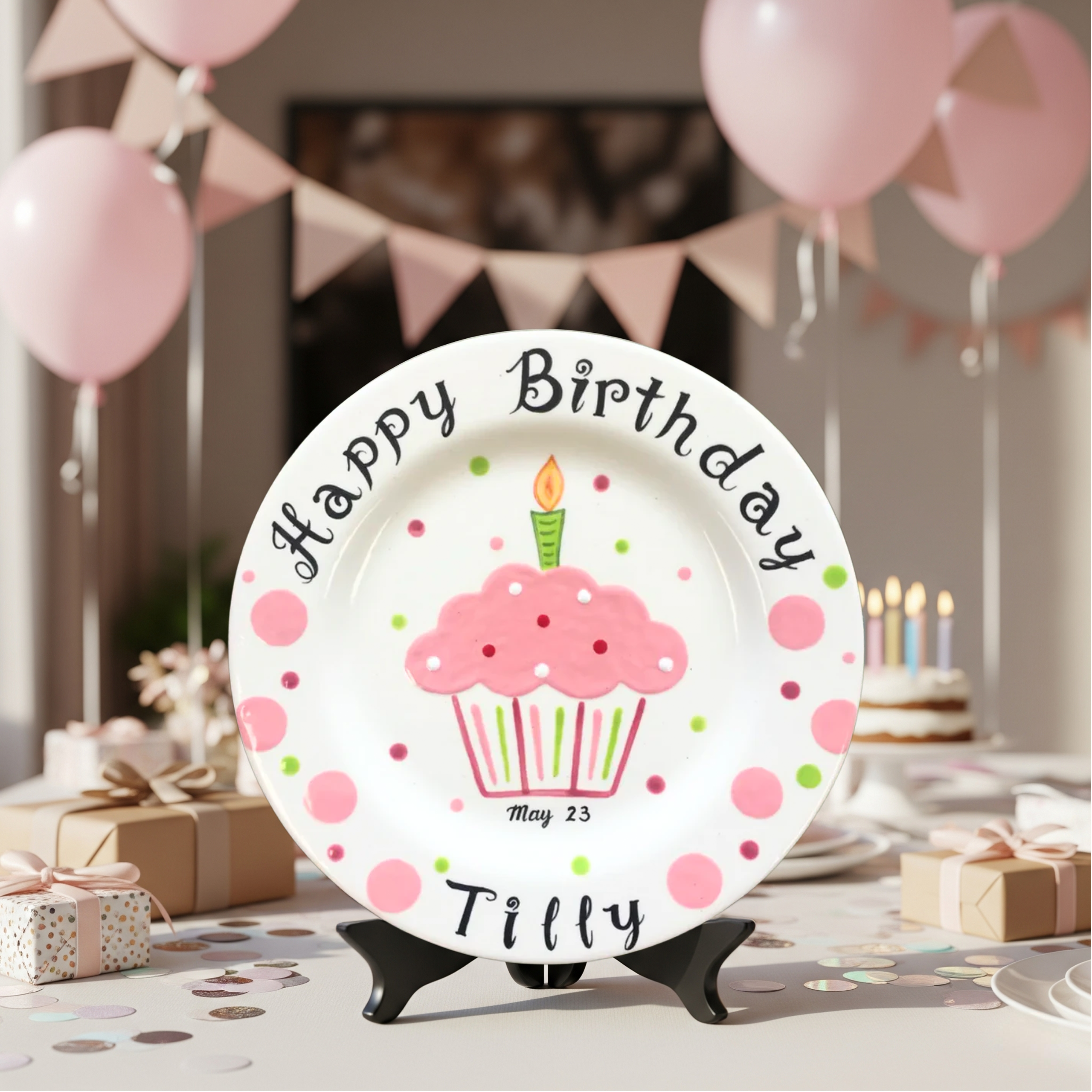 Personalized Birthday Plate for Kid - Hand-Painted Ceramic Dish - BCP31