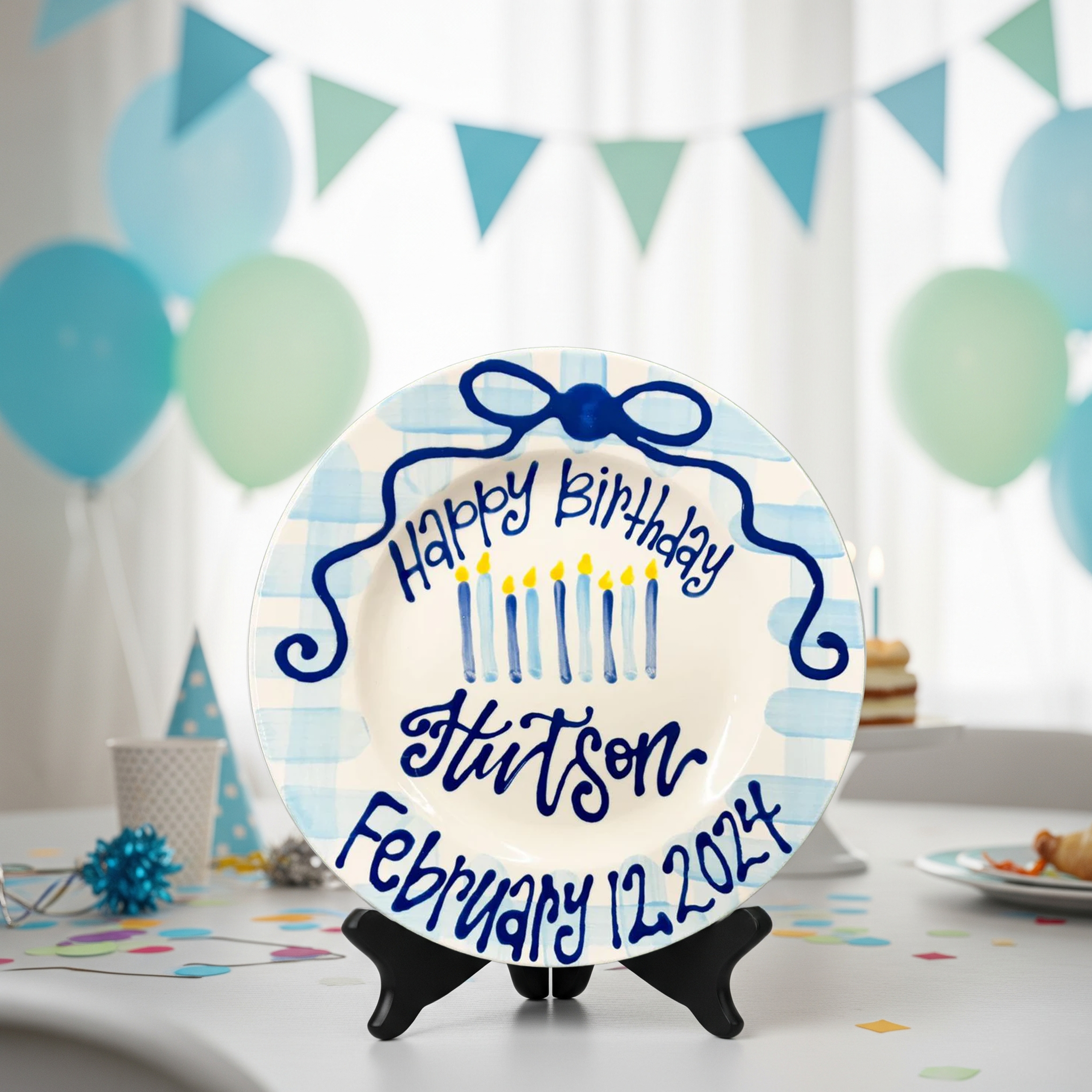 Personalized Birthday Plate for Kid - Hand-Painted Ceramic Dish - BCP30